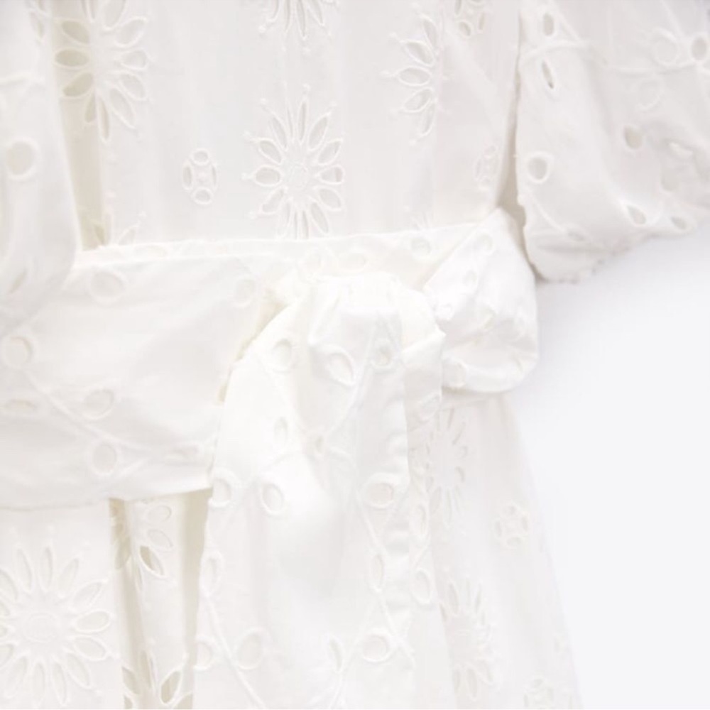 ZARA $169 BELTED EMBROIDERED MIDI DRESS NWT 2796/979 - Picture 8 of 10